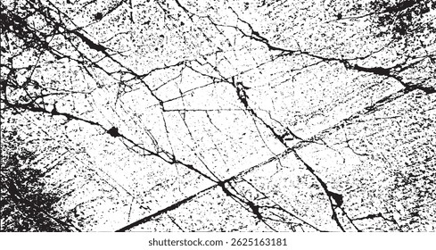 Scratched and Cracked Grunge Urban Background Texture Vector. Dust Overlay Distress Grainy Grungy Effect. Distressed Backdrop Vector Illustration. Isolated Black on White Background. EPS 10.