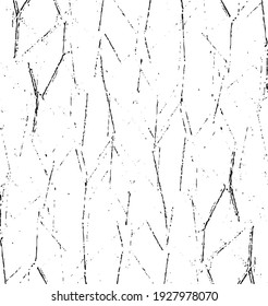 Scratched and Cracked Surface Grunge Texture Vector. Uneven Overlay. Distressed Grungy Effect. Vector Illustration.Black Isolated on White Background. EPS 10.
