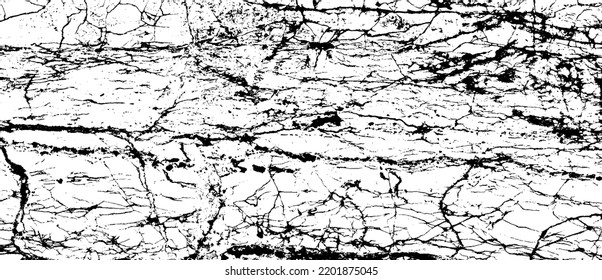 Scratched and Cracked Surface Grunge Texture Vector. Uneven Overlay. Distressed Grungy Effect. Vector Illustration.Black Isolated on White Background. EPS 10.