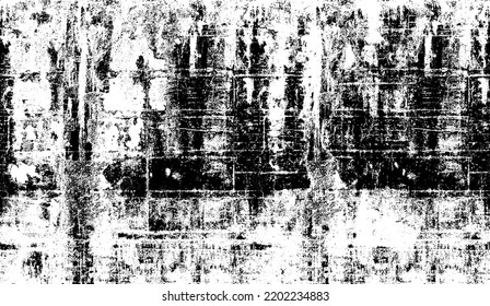 Scratched and Cracked Surface Grunge Texture Vector. Uneven Overlay. Distressed Grungy Effect. Vector Illustration.Black Isolated on White Background. EPS 10.