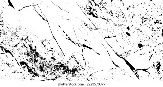 Scratched and Cracked Surface Grunge Texture Vector. Uneven Overlay. Distressed Grungy Effect. Vector Illustration.Black Isolated on White Background. EPS 10.