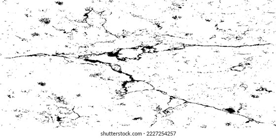 Scratched and Cracked Surface Grunge Texture Vector. Uneven Overlay. Distressed Grungy Effect. Vector Illustration.Black Isolated on White Background. EPS 10.