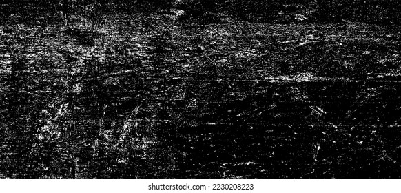 Scratched and Cracked Surface Grunge Texture Vector. Uneven Overlay. Distressed Grungy Effect. Vector Illustration.Black Isolated on White Background. EPS 10.