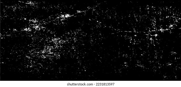 Scratched and Cracked Surface Grunge Texture Vector. Uneven Overlay. Distressed Grungy Effect. Vector Illustration.Black Isolated on White Background. EPS 10.