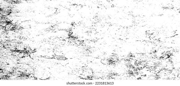 Scratched and Cracked Surface Grunge Texture Vector. Uneven Overlay. Distressed Grungy Effect. Vector Illustration.Black Isolated on White Background. EPS 10.
