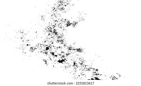 Scratched and Cracked Surface Grunge Texture Vector. Uneven Overlay. Distressed Grungy Effect. Vector Illustration.Black Isolated on White Background. EPS 10.