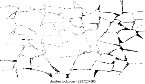 Scratched and Cracked Surface Grunge Texture Vector. Uneven Overlay. Distressed Grungy Effect. Vector Illustration.Black Isolated on White Background. EPS 10.