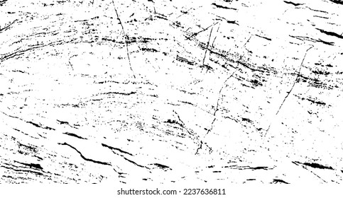 Scratched and Cracked Surface Grunge Texture Vector. Uneven Overlay. Distressed Grungy Effect. Vector Illustration.Black Isolated on White Background. EPS 10.