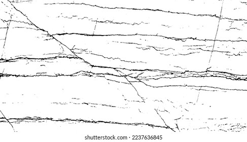 Scratched and Cracked Surface Grunge Texture Vector. Uneven Overlay. Distressed Grungy Effect. Vector Illustration.Black Isolated on White Background. EPS 10.
