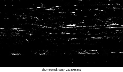 Scratched and Cracked Surface Grunge Texture Vector. Uneven Overlay. Distressed Grungy Effect. Vector Illustration.Black Isolated on White Background. EPS 10.