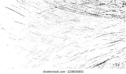 Scratched and Cracked Surface Grunge Texture Vector. Uneven Overlay. Distressed Grungy Effect. Vector Illustration.Black Isolated on White Background. EPS 10.