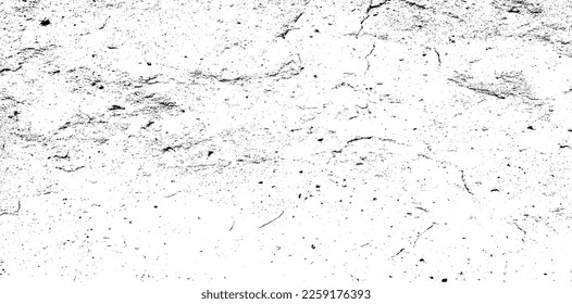Scratched and Cracked Surface Grunge Texture Vector. Uneven Overlay. Distressed Grungy Effect. Vector Illustration.Black Isolated on White Background. EPS 10.