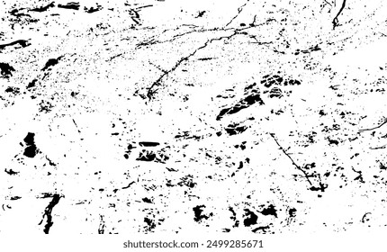 Scratched and Cracked Surface Grunge Texture Vector. Uneven Overlay. Distressed Grungy Effect. Vector Illustration.Black Isolated on White Background. EPS 10.