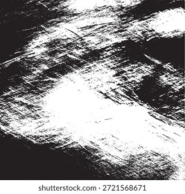 Vector de textura grunge de superficie rayada y agrietada. Superposición desigual. Efecto Grungy angustiado. Ilustración vectorial. Negro aislado sobre fondo blanco. EPS 10.