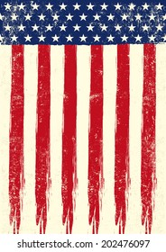 scratched flag of USA.eps. An american grunge flag of USA