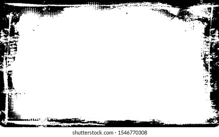 Scratched Frame. Grunge Urban Background Texture Vector. Dust Overlay. Distressed Grainy Grungy Framing Effect. Distressed Backdrop Vector Illustration. EPS 10.