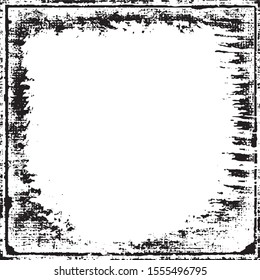 Scratched Frame. Grunge Urban Background Texture Vector. Dust Overlay. Distressed Grainy Grungy Framing Effect. Distressed Backdrop Vector Illustration. EPS 10.
