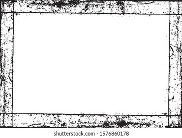 Scratched Frame. Grunge Urban Background Texture Vector. Dust Overlay. Distressed Grainy Grungy Framing Effect. Distressed Backdrop Vector Illustration. EPS 10.
