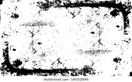 Scratched Frame. Grunge Urban Background Texture Vector. Dust Overlay. Distressed Grainy Grungy Framing Effect. Distressed Backdrop Vector Illustration. EPS 10.