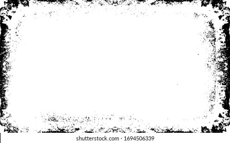 Scratched Frame. Grunge Urban Background Texture Vector. Dust Overlay. Distressed Grainy Grungy Framing Effect. Distressed Backdrop Vector Illustration. EPS 10.