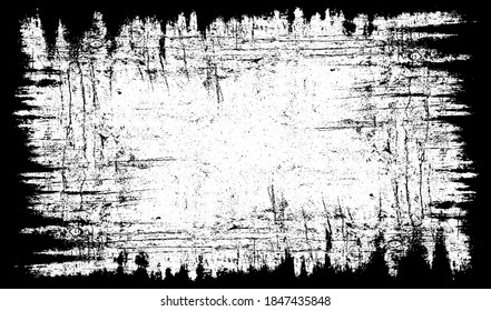 Scratched Frame. Grunge Urban Background Texture Vector. Dust Overlay. Distressed Grainy Grungy Framing Effect. Distressed Backdrop Vector Illustration. EPS 10.