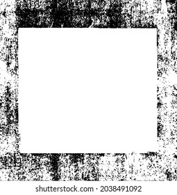 Scratched Frame. Grunge Urban Background Texture Vector. Dust Overlay. Distressed Grainy Grungy Framing Effect. Distressed Backdrop Vector Illustration. EPS 10.