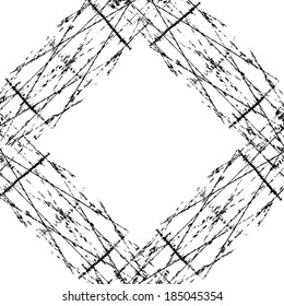 Scratched frame overlay texture. EPS10 vector.