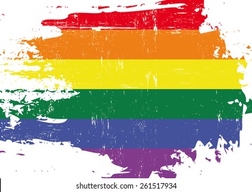 Scratched gay. A flag of Gay culture with a grunge texture