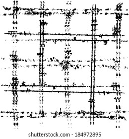 Scratched grid overlay texture. EPS10 vector.