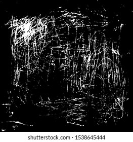 Scratched Grunge Background Texture Vector. Dust Overlay Distress Grainy Grungy Effect. Distressed Backdrop Vector Illustration. Isolated Black on White Background. EPS 10.