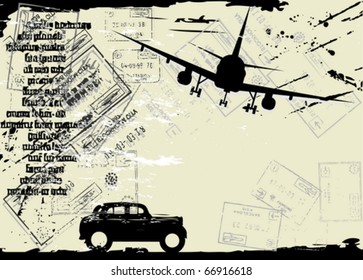 Scratched grunge background, vector illustration