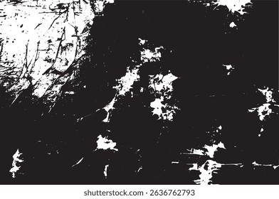 Scratched Grunge Black and White Distressed Texture Background