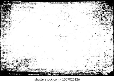 Scratched Grunge Frame. Urban Background Texture Vector. Dust Overlay. Distressed Grainy Grungy Framing Effect. Distressed Backdrop Vector Illustration. EPS 10.