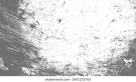Fondo de textura grunge rayado con base blanca y líneas de daño negras. Abstractas arte de superficie afligido para el diseño. Superposición vintage áspera.
