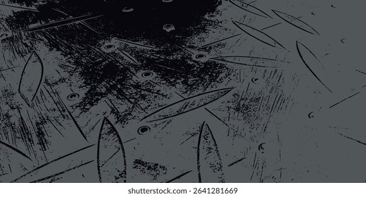 Scratched Grunge Texture in Black and Gray with Ink Smudges
