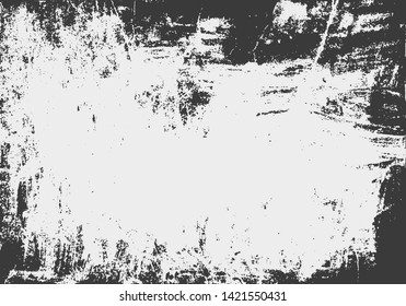 Scratched Grunge Urban Background Texture Vector. Dust Overlay Distress Grainy Grungy Effect. Distressed Backdrop Vector Illustration. White on Black Background. EPS 10.