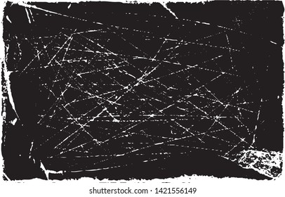 Scratched Grunge Urban Background Texture Vector. Dust Overlay Distress Grainy Grungy Effect. Distressed Backdrop Vector Illustration. Isolated Black on White Background. EPS 10.