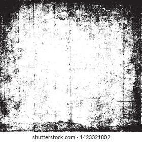 Scratched Grunge Urban Background Texture Vector. Dust Overlay. Distressed Grainy Grungy Framing Effect. Distressed Backdrop Vector Illustration. EPS 10.