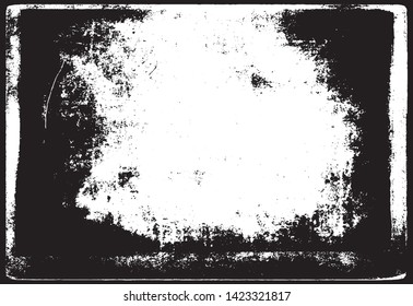 Scratched Grunge Urban Background Texture Vector. Dust Overlay. Distressed Grainy Grungy Framing Effect. Distressed Backdrop Vector Illustration. EPS 10.
