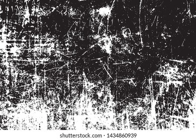 Scratched Grunge Urban Background Texture Vector. Dust Overlay Distress Grainy Grungy Effect. Distressed Backdrop Vector Illustration. Isolated Black on White Background. EPS 10.