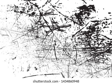 Scratched Grunge Urban Background Texture Vector. Dust Overlay Distress Grainy Grungy Effect. Distressed Backdrop Vector Illustration. Isolated Black on White Background. EPS 10.