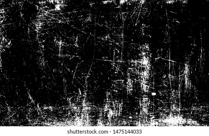 Scratched Grunge Urban Background Texture Vector. Dust Overlay Distress Grainy Grungy Effect. Distressed Backdrop Vector Illustration. Isolated Black on White Background. EPS 10.