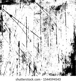 Scratched Grunge Urban Background Texture Vector. Dust Overlay Distress Grainy Grungy Effect. Distressed Backdrop Vector Illustration. Isolated Black on White Background. EPS 10.