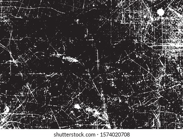 Scratched Grunge Urban Background Texture Vector. Dust Overlay Distress Grainy Grungy Effect. Distressed Backdrop Vector Illustration. Isolated Black on White Background. EPS 10.