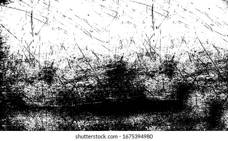 Scratched Grunge Urban Background Texture Vector. Dust Overlay Distress Grainy Grungy Effect. Distressed Backdrop Vector Illustration. Isolated Black on White Background. EPS 10.