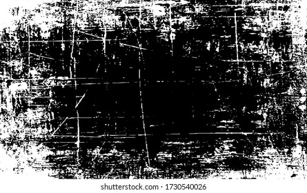 Scratched Grunge Urban Background Texture Vector. Dust Overlay Distress Grainy Grungy Effect. Distressed Backdrop Vector Illustration. Isolated Black on White Background. EPS 10.
