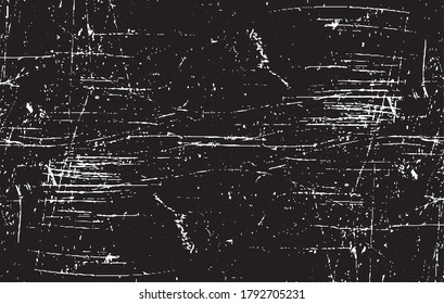Scratched Grunge Urban Background Texture Vector. Dust Overlay Distress Grainy Grungy Effect. Distressed Backdrop Vector Illustration. Isolated Black on White Background. EPS 10.