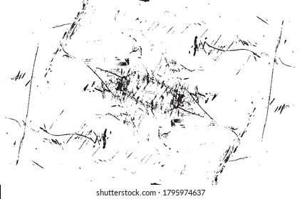 Scratched Grunge Urban Background Texture Vector. Dust Overlay Distress Grainy Grungy Effect. Distressed Backdrop Vector Illustration. Isolated Black on White Background. EPS 10.