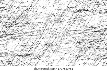 Scratched Grunge Urban Background Texture Vector. Dust Overlay Distress Grainy Grungy Effect. Distressed Backdrop Vector Illustration. Isolated Black on White Background. EPS 10.