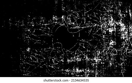 Scratched Grunge Urban Background Texture Vector. Dust Overlay Distress Grainy Grungy Effect. Distressed Backdrop Vector Illustration. Isolated Black on White Background. EPS 10.